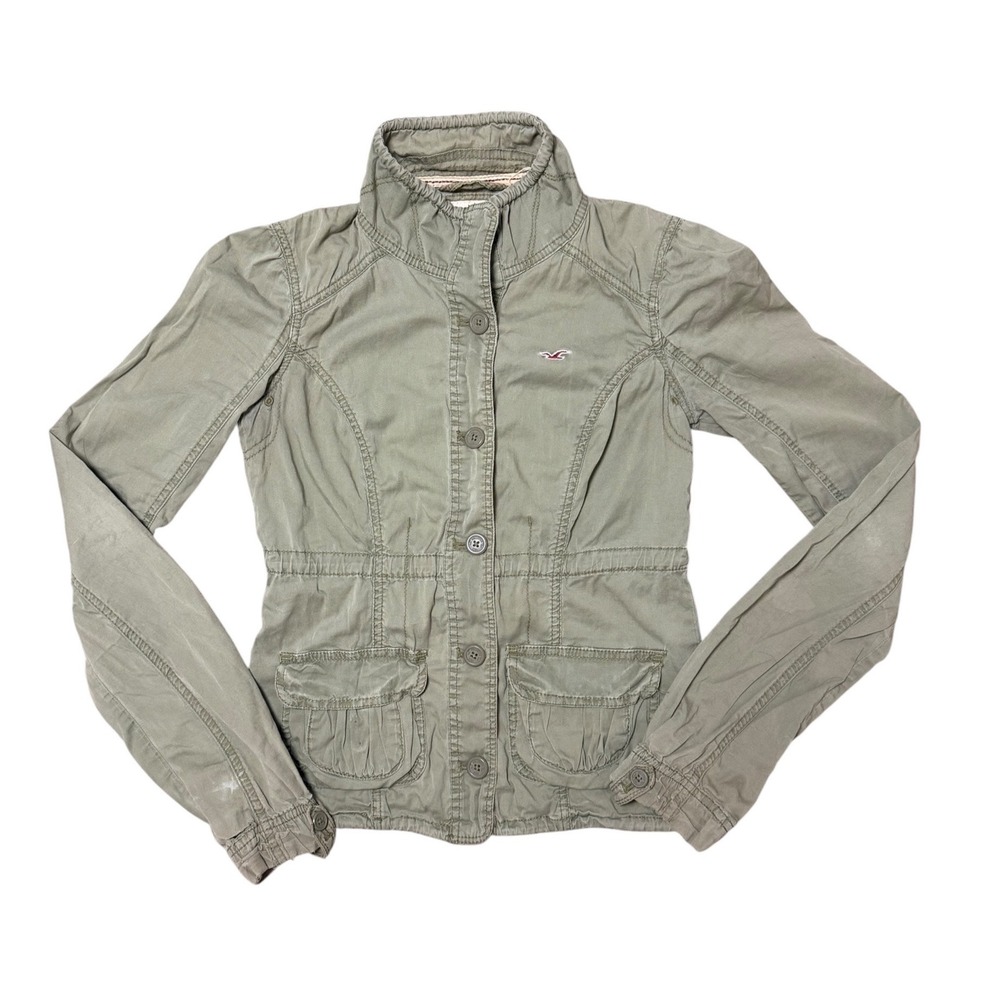 Hollister Women Olive Green Military Utility Jacket M